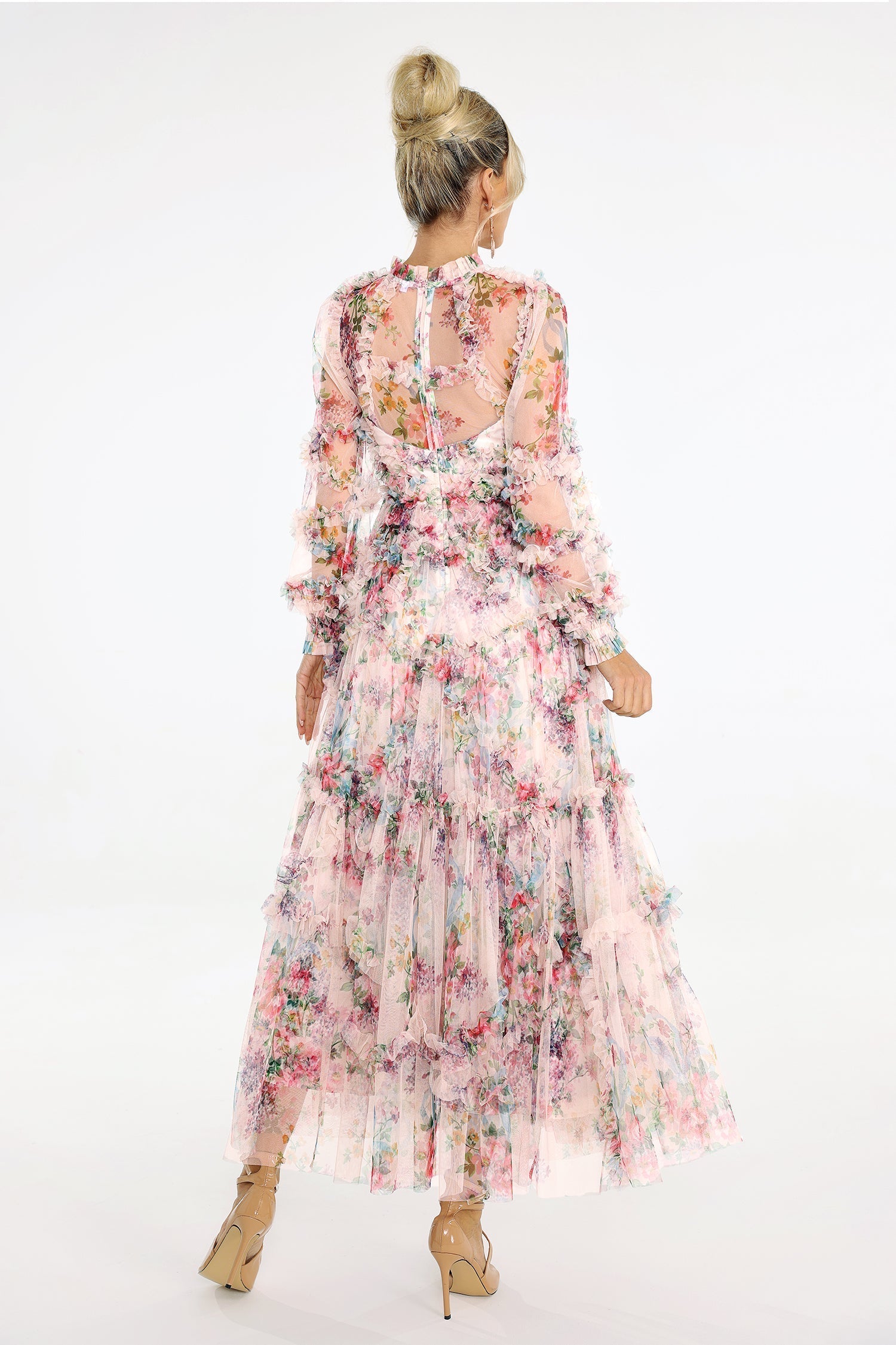 Flowering Girl Women Winona Print Mesh Midi Dress