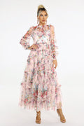 Flowering Girl Women Winona Print Mesh Midi Dress