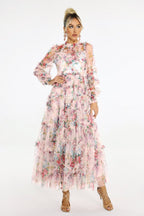 Flowering Girl Women Winona Print Mesh Midi Dress