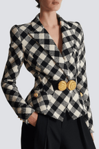 Flowering Girl Women Wyatt Gingham Button Blazer