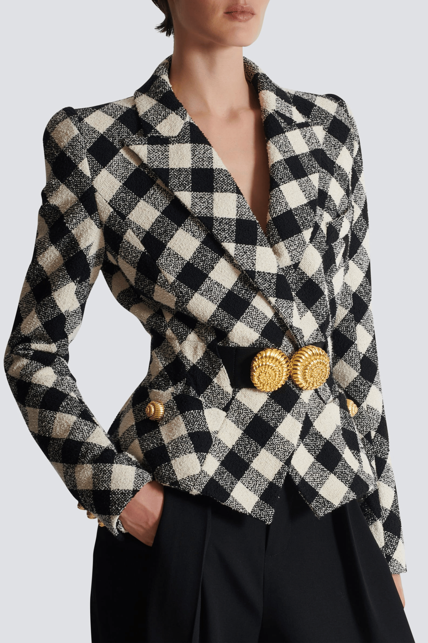 Flowering Girl Women Wyatt Gingham Button Blazer