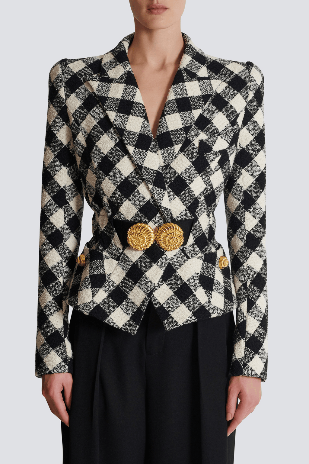 Flowering Girl Women Wyatt Gingham Button Blazer