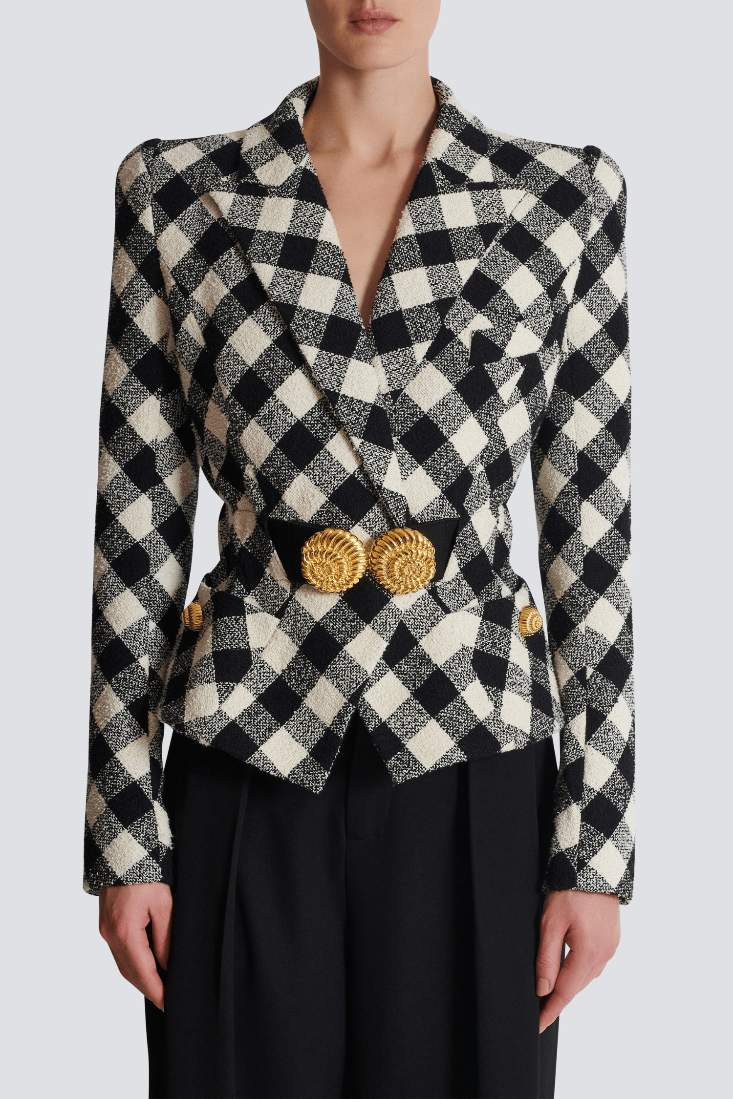 Flowering Girl Women Wyatt Gingham Button Blazer