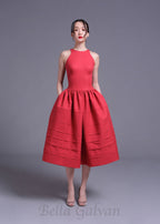 Flowering Girl Women Berry Bell-Shaped mini Dress in red
