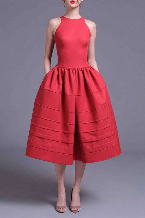 Flowering Girl Women Berry Bell-Shaped Mini Dress In Red