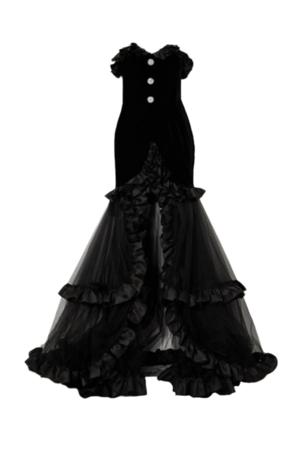 Flowering Girl Women Yalie Ruffle Strapless Mesh Maxi Dress