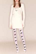 Flowering Girl Women Yara Bowknot Fishnet Stockings - White
