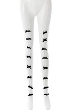 Flowering Girl Women Yara Bowknot Fishnet Stockings - White
