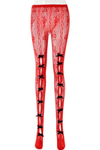 Flowering Girl Women Yara Bowknot Fishnet Stockings - Red