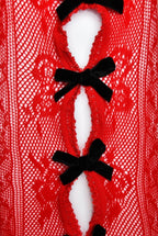 Flowering Girl Women Yara Bowknot Fishnet Stockings - Red