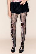Flowering Girl Women Yara Bowknot Fishnet Stockings - Black