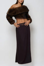stacey One Shoulder Furry Top