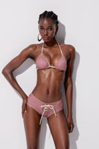 Yishak Grid Halter Neck Swimwear