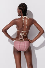 Yishak Grid Halter Neck Swimwear