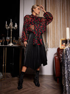 Flowering Girl Women Cherry Printed See Through Blouse