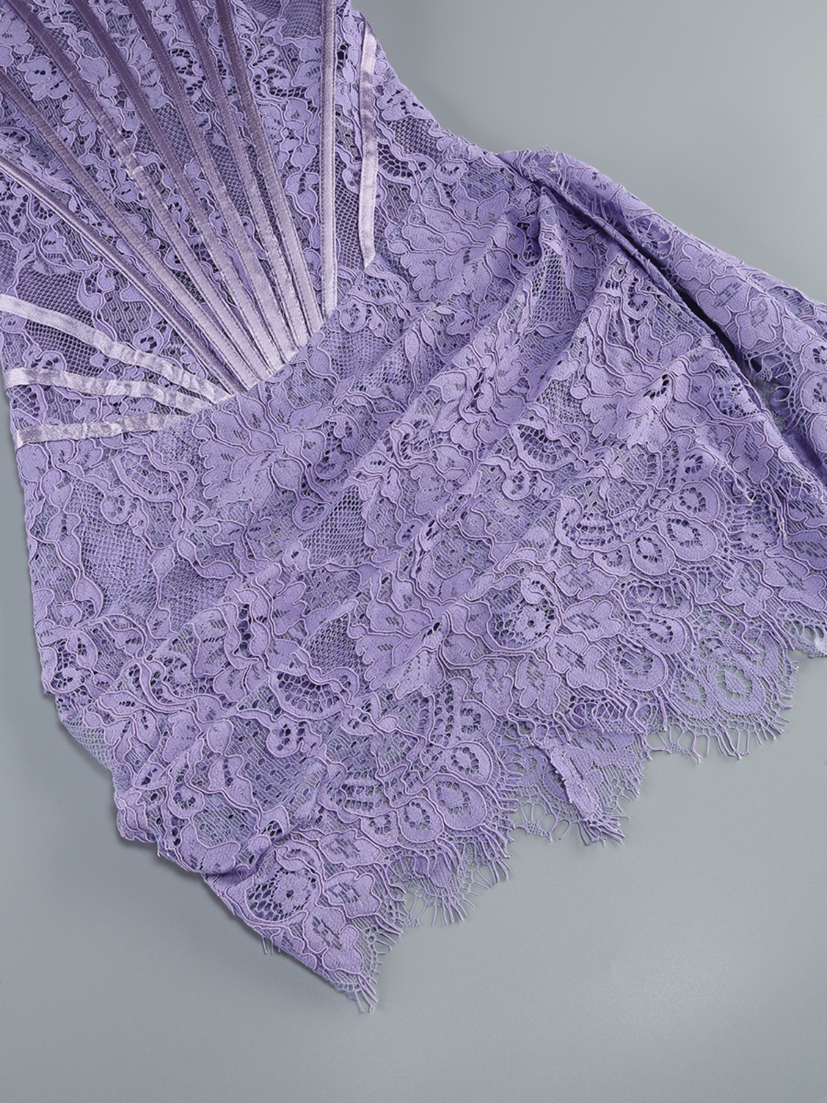 Flowering Girl Women Strapless Lace Dress In Lilac