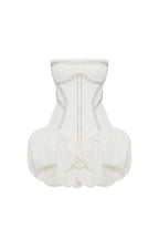Regina Strapless Puffy Mini Dress In Off-White