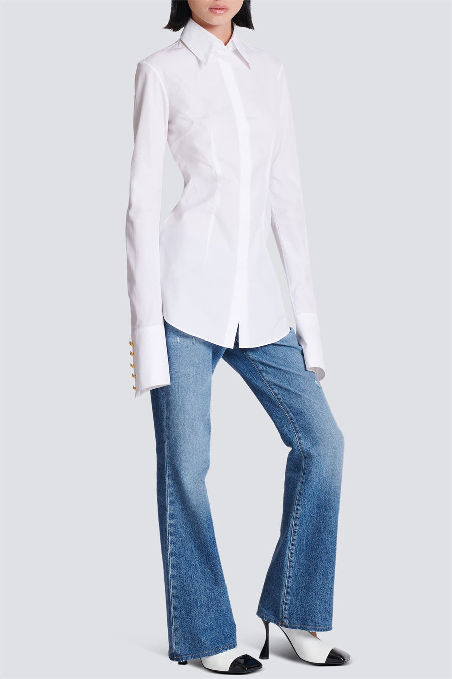 Flowering Girl Women Zahra Gold Buttons Fitted Shirt