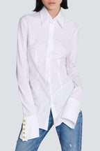 Flowering Girl Women Zahra Gold Buttons Fitted Shirt