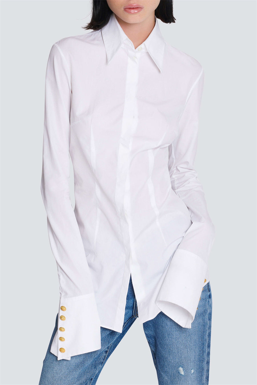 Flowering Girl Women Zahra Gold Buttons Fitted Shirt