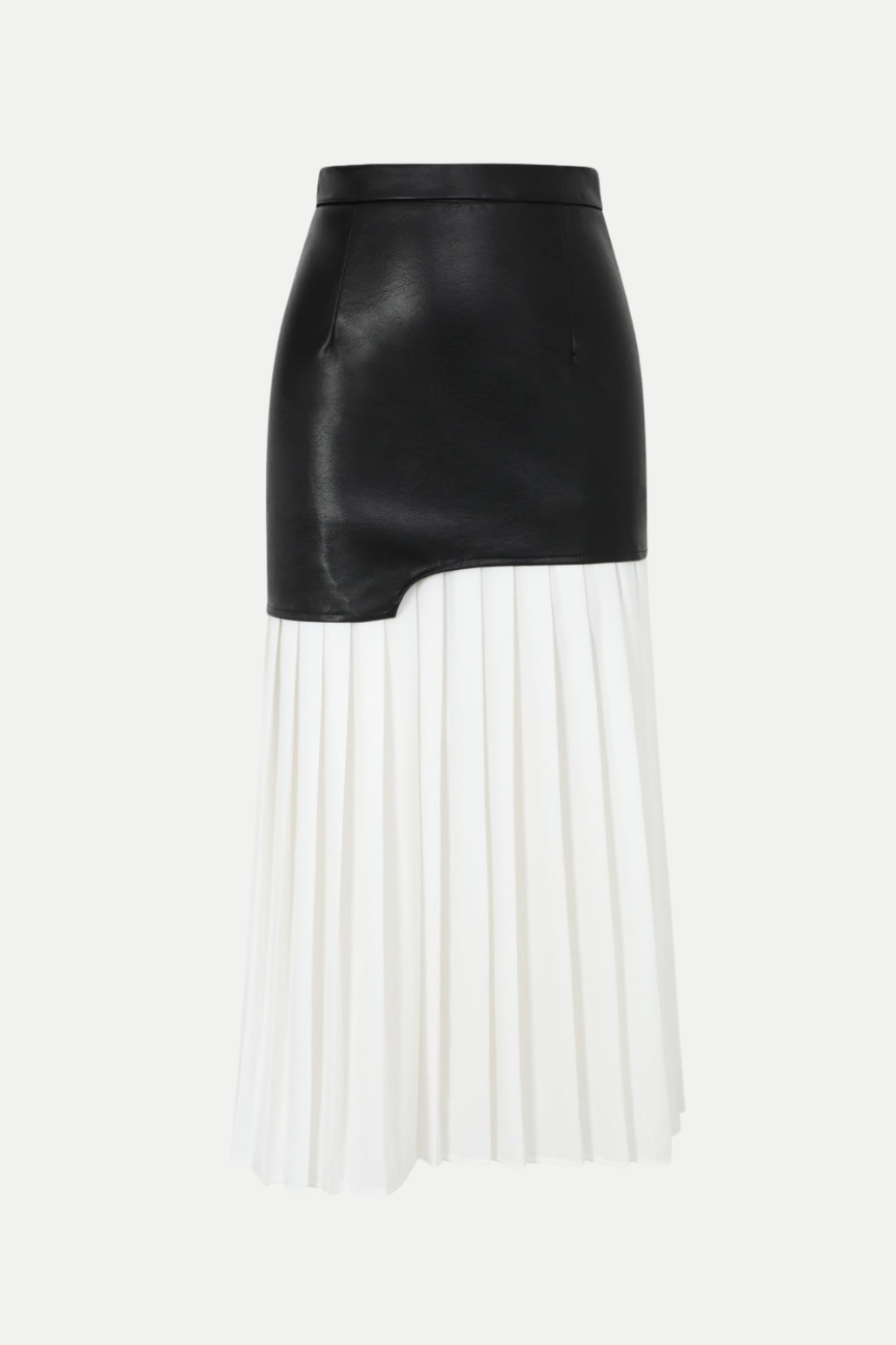 Flowering Girl Women Zenobia Pleated Leather Midi Skirt - White