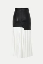Flowering Girl Women Zenobia Pleated Leather Midi Skirt - White