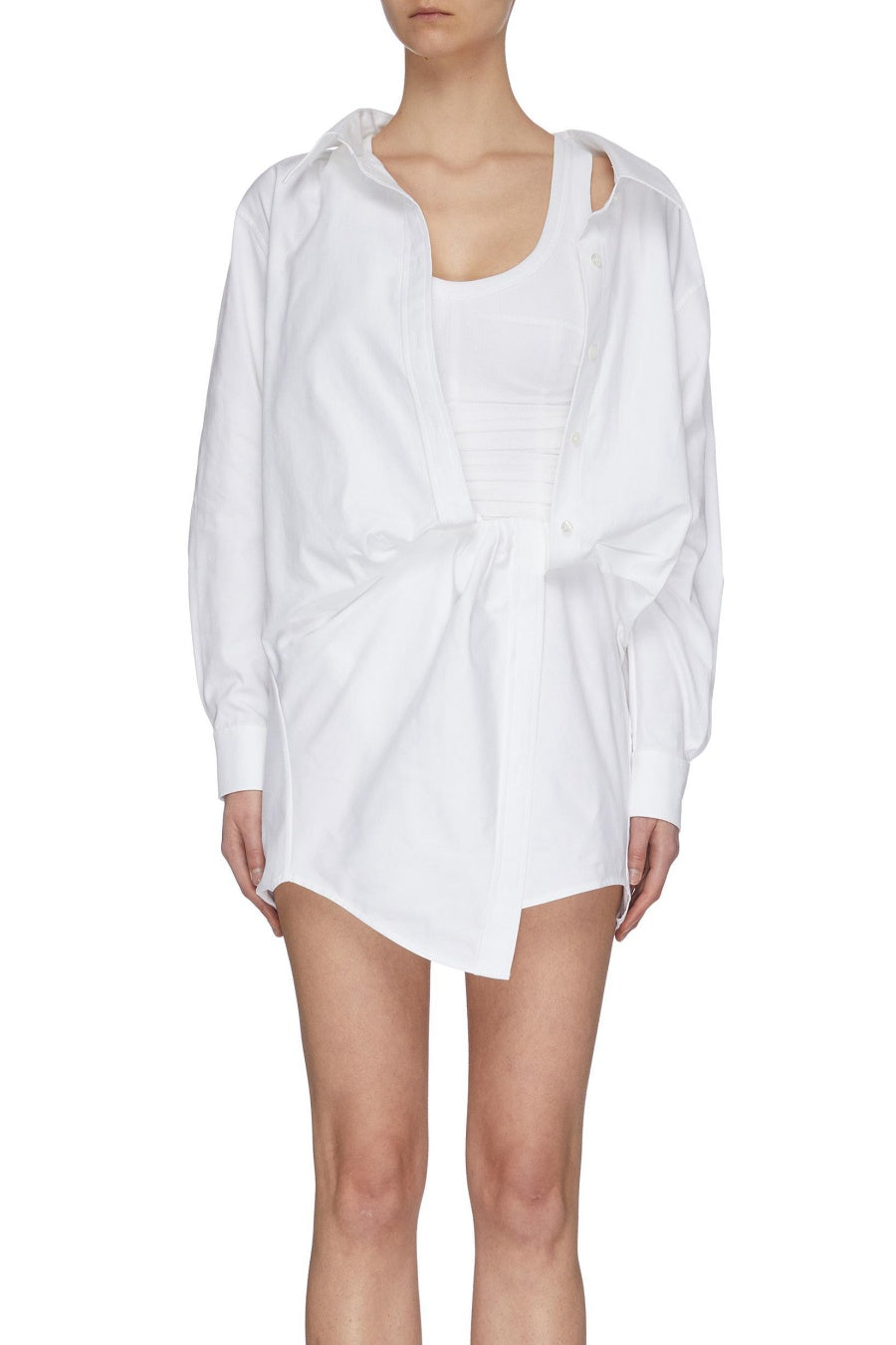 Flowering Girl Women Zephyrine Asymmetric Faux Two Piece Shirt