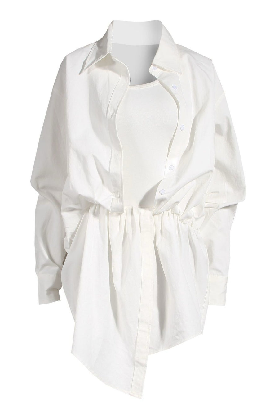 Flowering Girl Women Zephyrine Asymmetric Faux Two Piece Shirt