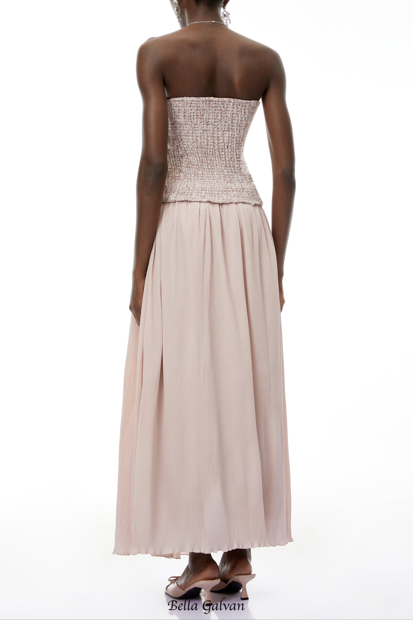 yvonne Off Shoulder Ruched Maxi Dress in pink