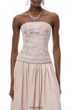 yvonne Off Shoulder Ruched Maxi Dress in pink