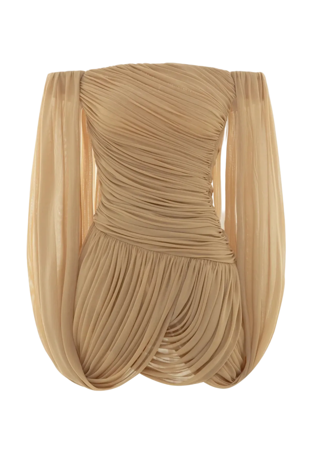 Flowering Girl Women Zhuria Off Shoulder Draped Mini Dress - Khaki