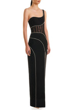 Flowering Girl Women Zoraida Diamante Mesh One Shoulder Split Maxi Bandage Dress