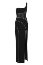 Flowering Girl Women Zoraida Diamante Mesh One Shoulder Split Maxi Bandage Dress