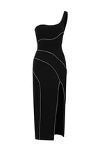 Flowering Girl Women Zoraida Diamante One Shoulder Split Midi Bandage Dress