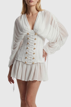 Flowering Girl Women Zorion Corset Mesh Mini Dress