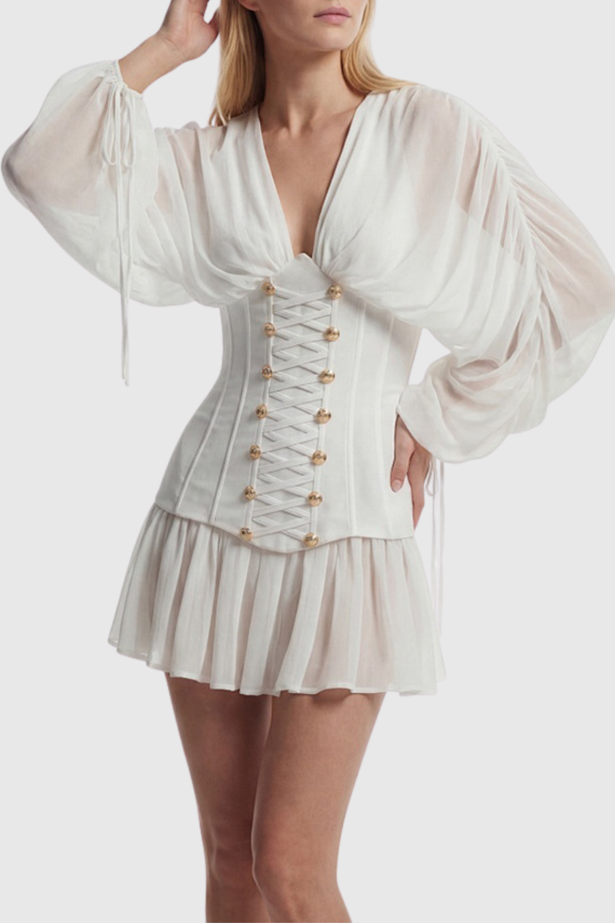 Flowering Girl Women Zorion Corset Mesh Mini Dress