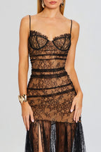 Flowering Girl Women Zsuza Lace Slit Maxi Dress
