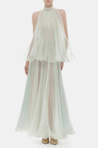 Flowering Girl Women Belinda Mint Pleated Tulle Sleeveless Maxi Dress
