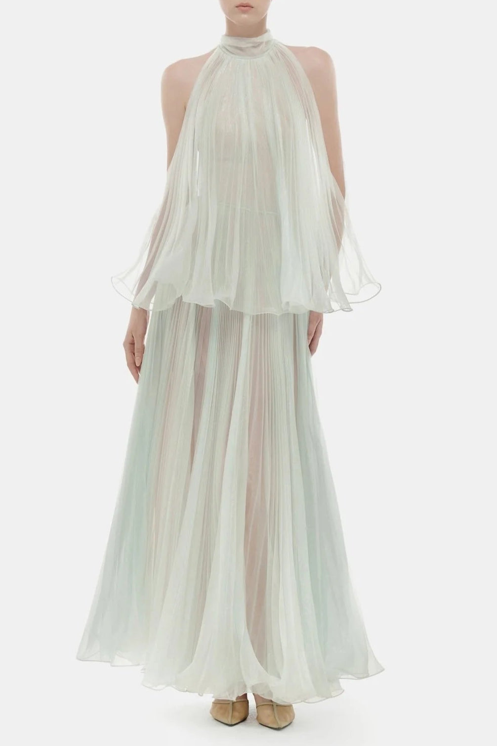 Flowering Girl Women Belinda Mint Pleated Tulle Sleeveless Maxi Dress