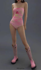 Flowering Girl Women Duy Pink One-Piece Swimsuit