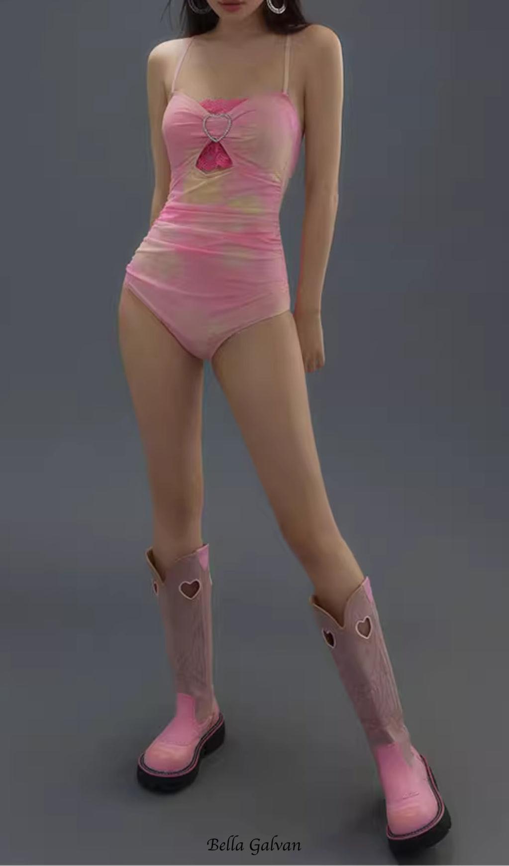 Duy Pink One-Piece Swimsuit