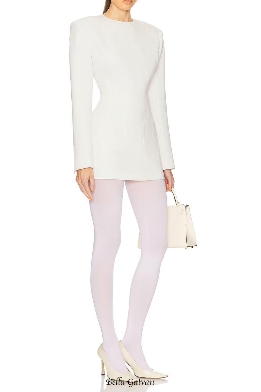hedda Crepe Suit mini Dress in white
