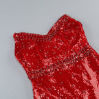 Flowering Girl Women Caitlin off-shoulder sequin midi dress in red