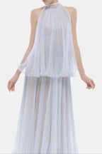 Flowering Girl Women Belinda Violet Pleated Tulle Sleeveless Maxi Dress