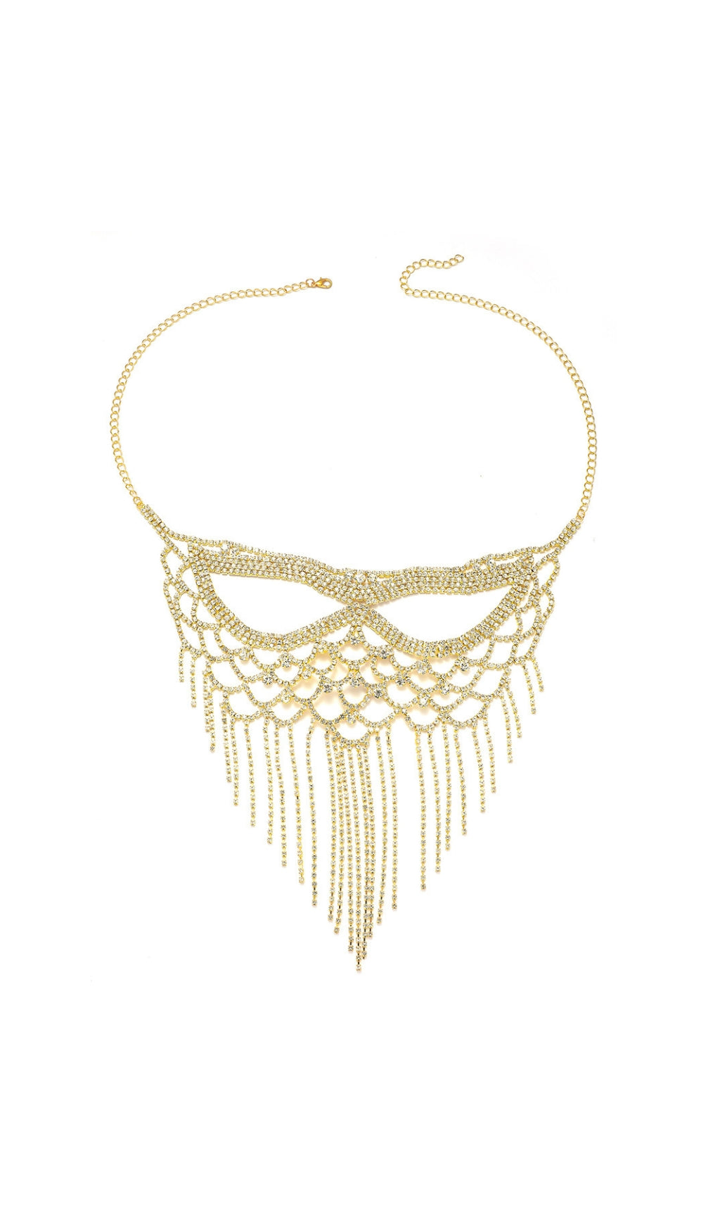 Flowering Girl Women Dickson Gold Rhinestone Tassel Mask