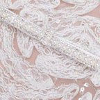White sequin tulle and lace mini dress