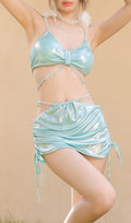 Flowering Girl Women Dorcas Mint Crystal Three-Piece Swimsuit