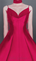 Flowering Girl Women patchwork midi dress in rose red