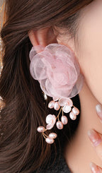 Flowering Girl Women Dyani Pink Flower Earrings