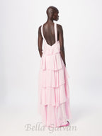 Flowering Girl Women layer-embellished Neckholder maxi dress in pink